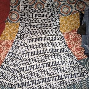 Patterned Black and White Dress